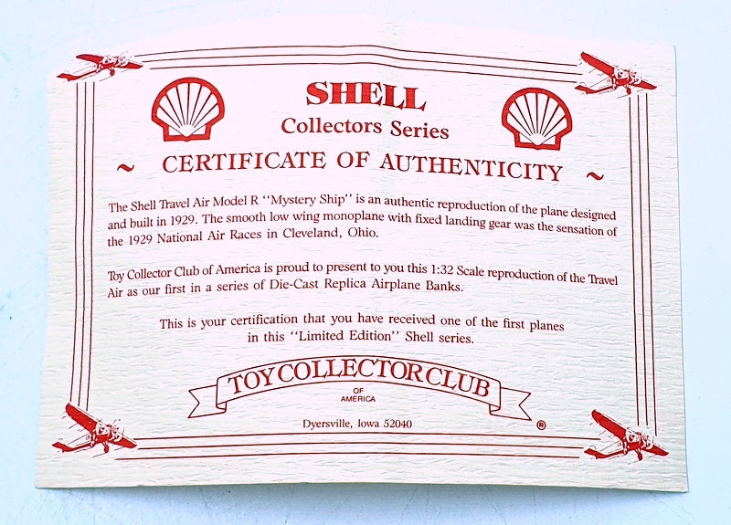 Spec Cast 1/32 Scale Diecast 0856 - Shell Travel Air Model R Mystery Ship