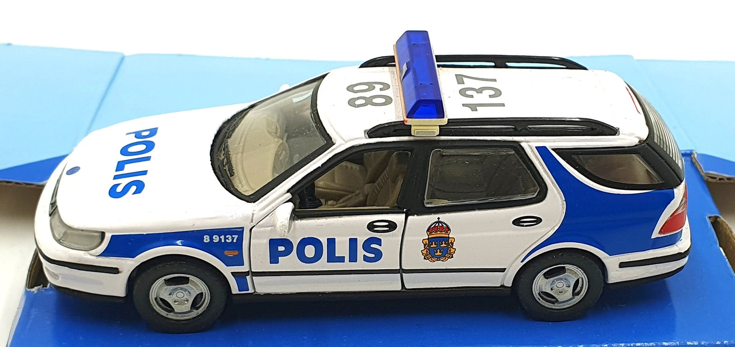 Cararama 1/43 Scale 210226H - SAAB 9-5 Estate Polis 89 137 Police Car - White