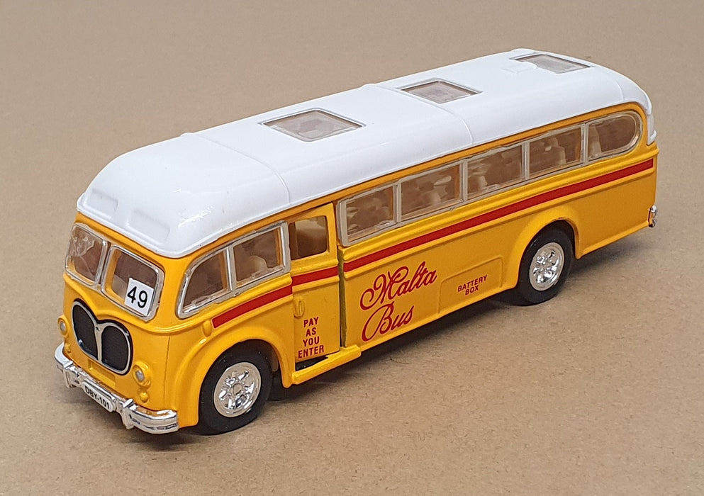 Superior Models 1/64 Scale SS5856 - Pull Back Action Malta Bus - Yellow/White