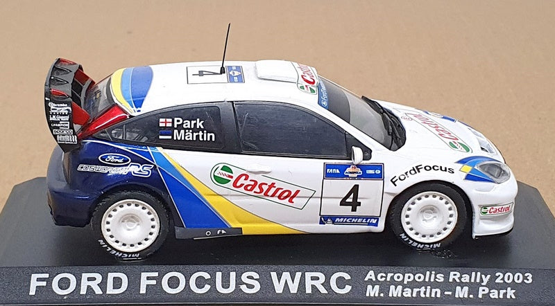 Altaya 1/43 Scale AT04W - Ford Focus WRC #4 Rally Acropolis 2003 - White/Blue