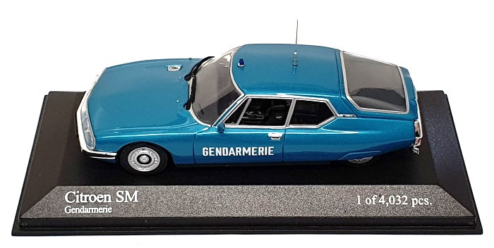 Minichamps 1/43 Scale 400 111090 - 1970 Citroen SM Gendarmerie - Met. Blue