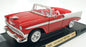 Road Signature 1/18 Scale Diecast 92128 - 1956 Chevrolet Bel Air - Red / White