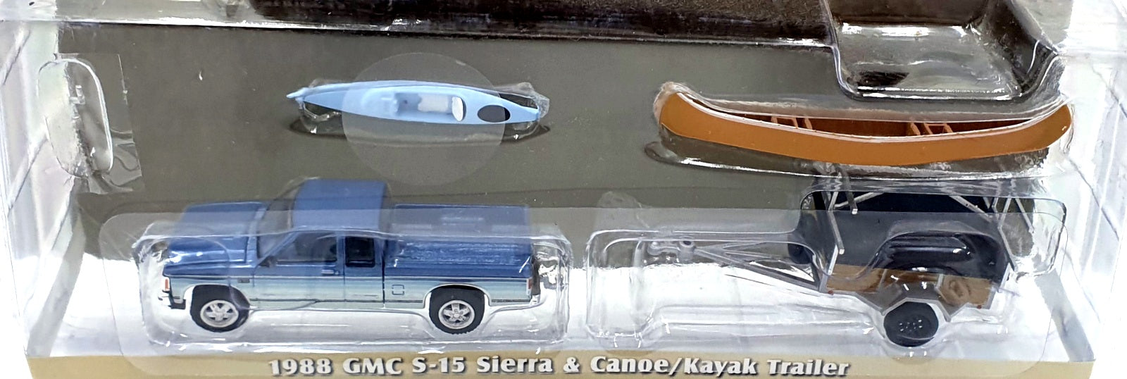 Greenlight 1/64 Scale 32250-C 1988 GMC S-15 Sierra & Canoe/Kayak Trailer