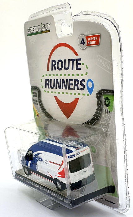 Greenlight 1/64 Scale 53040 - 2019 Ford Transit LWB High Roof - Blue/White