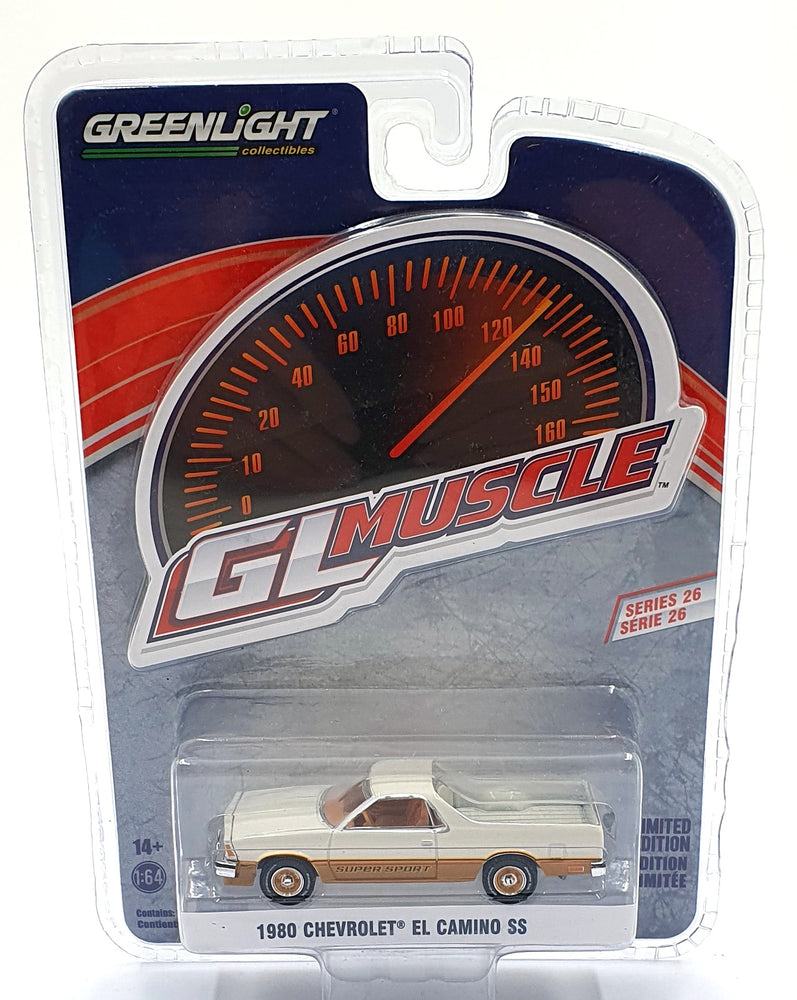 Greenlight 1/64 Scale 13310-C - 1980 Chevrolet El Camino SS - White/Gold