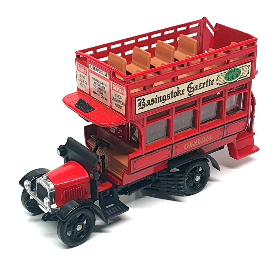 Corgi Appx 15cm Long C858 - Basingstoke Gazette Thornycroft Bus - Red