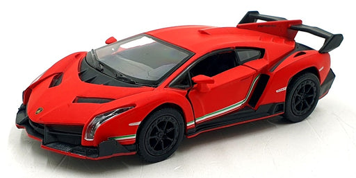 Lamborghini Veneno - Red - Kinsmart Pull Back & Go Metal Model Car