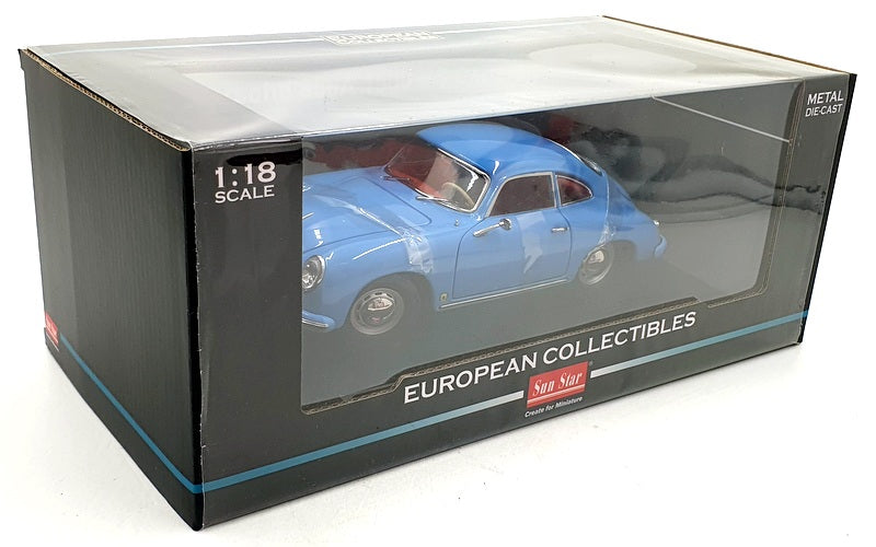 Sun Star 1/18 Scale 1342 - 1957 Porsche 356A 1500 GS Carrera GT Aquamarine Blue