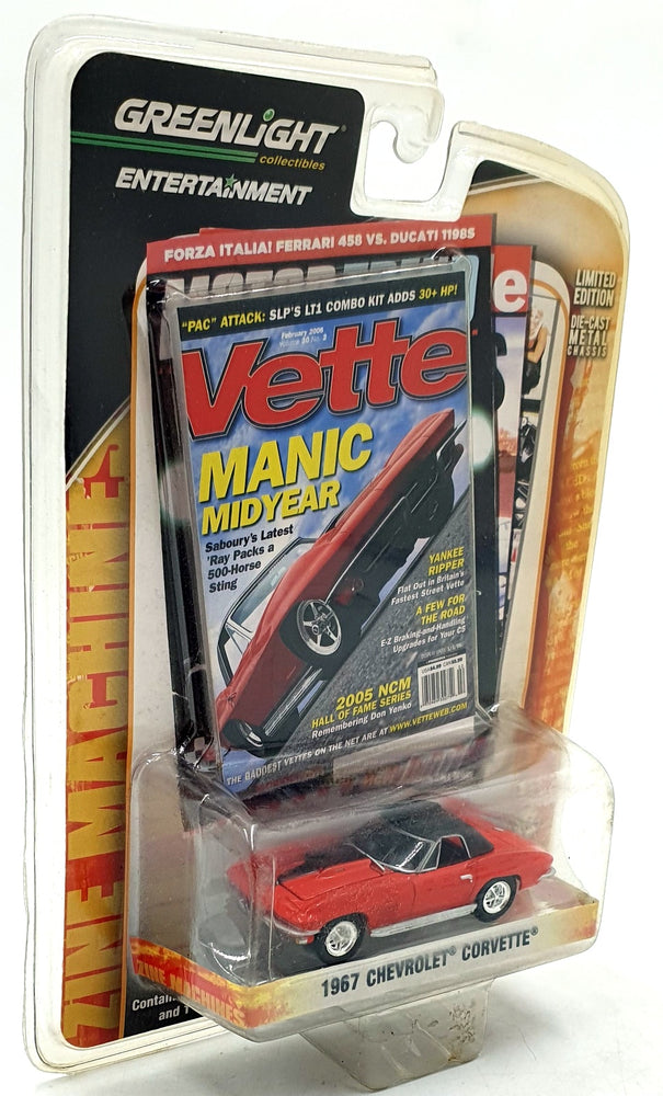Greenlight 1/64 Scale 21740 - 1967 Chevrolet Corvette - Red/Black