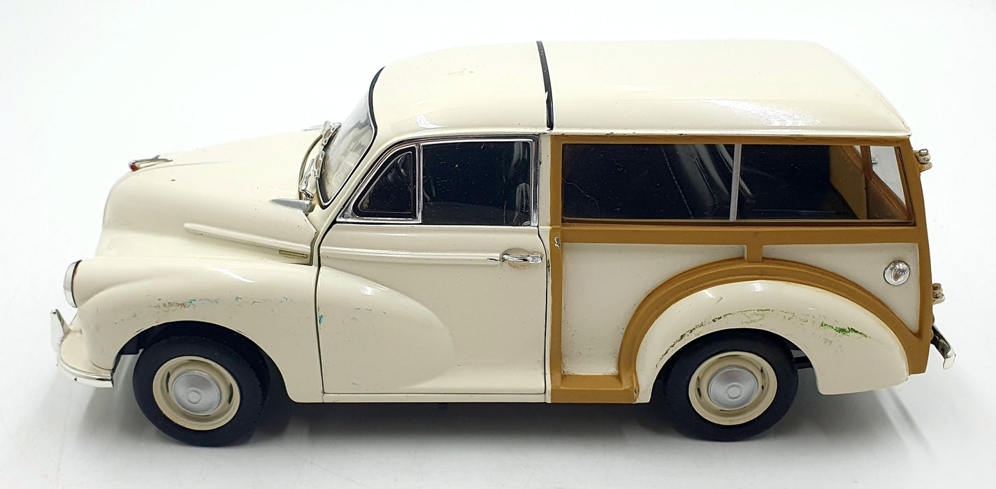 Minichamps 1/18 Scale Diecast DC23426B - Morris Minor Traveller - White/Brown