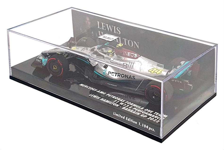 Minichamps 1/43 Scale 417 220144 - F1 Mercedes AMG Hamilton Bahrain GP 2022