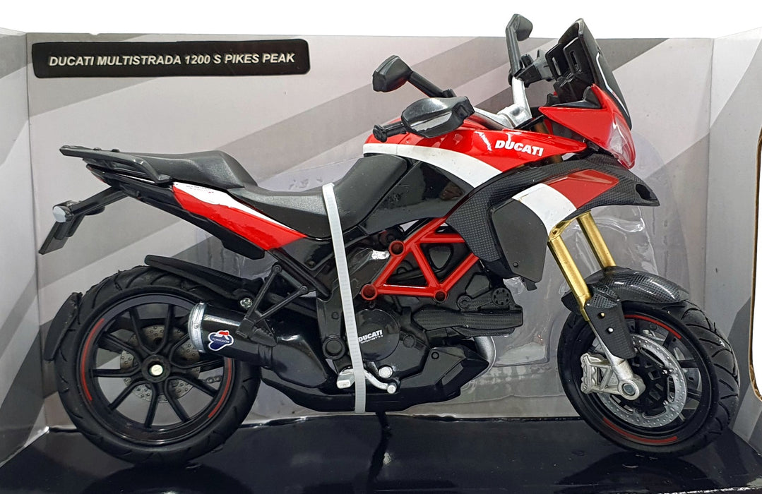 New Ray 1/12 Scale Diecast 57533 Ducati Multistrada 1200 S Pikes Peak Motorbike
