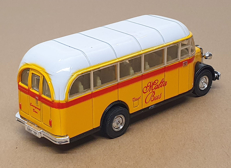 Alexsandro 14cm Long Diecast 80750 - Bedford OB Coach Malta - Yellow/White
