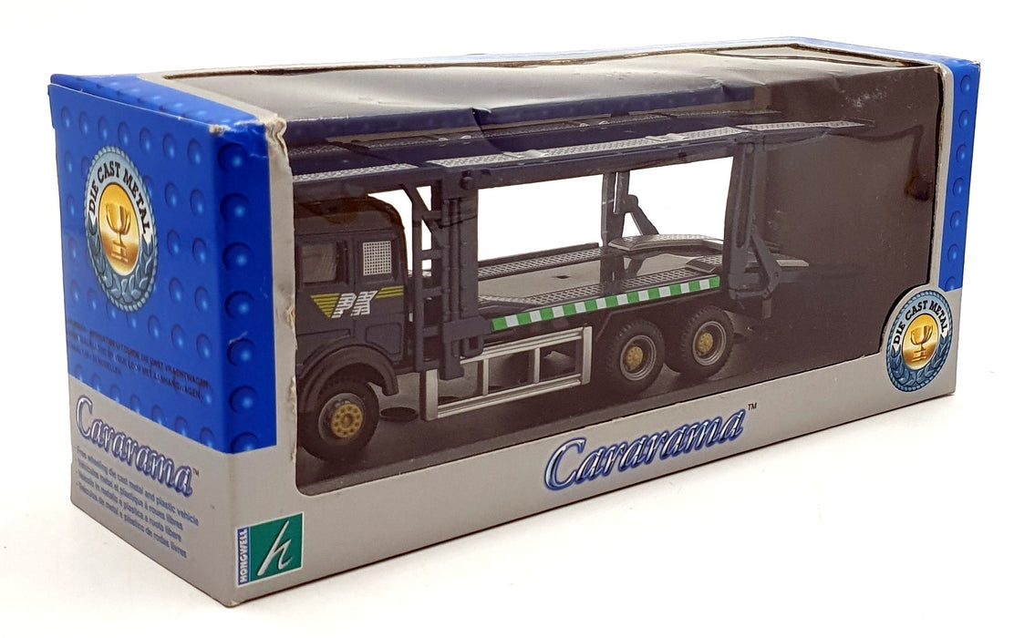 Cararama 1/60 Scale 100005J - Mercedes-Benz Tranksporter Truck - Blue
