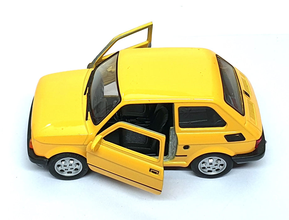 Welly 11cm Long Diecast 42372W - Fiat 126 Pull Back & Go - Yellow