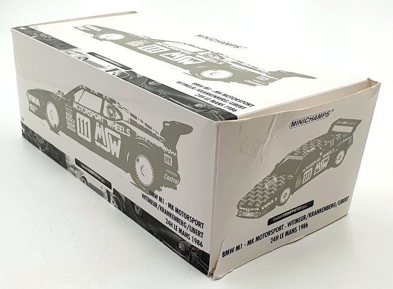 Minichamps 1/18 Scale 180 862911 BMW M1 MK Motorsport Le Mans 1986