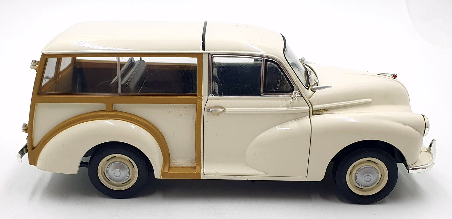 Minichamps 1/18 Scale Diecast DC23426B - Morris Minor Traveller - White/Brown