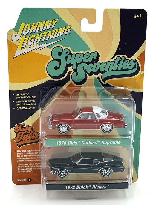 Johnny Lightning 1/64 Scale JLPK022 - Super Seventies - Olds/ Buick - Red/ Black
