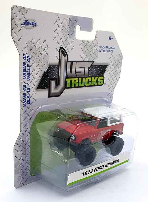 Jada Just Trucks 1/64 Scale 14020 - 1973 Ford Bronco Dirt Version - Red/White