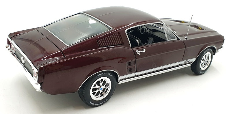 Auto World 1/18 Scale AMM1309/06 - 1967 Ford Mustang GT 2+2 - Burgundy