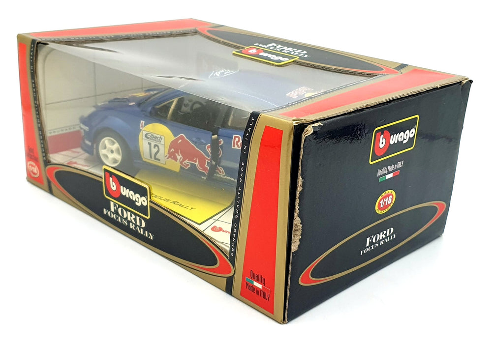 Burago 1/18 Scale Diecast 332813 - Ford Focus Rally Red Bull #12 - Blue
