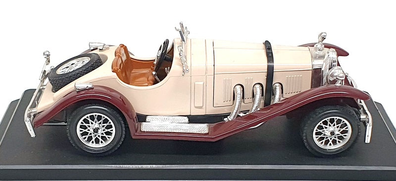Burago 1/24 Scale 1509 - 1928 Mercedes Benz SSK - Beige/Maroon