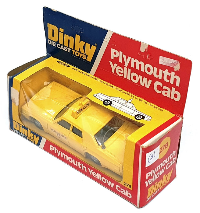 Dinky Toys 12.5cm Long Original Diecast 278 - Plymouth Yellow Taxi Cab