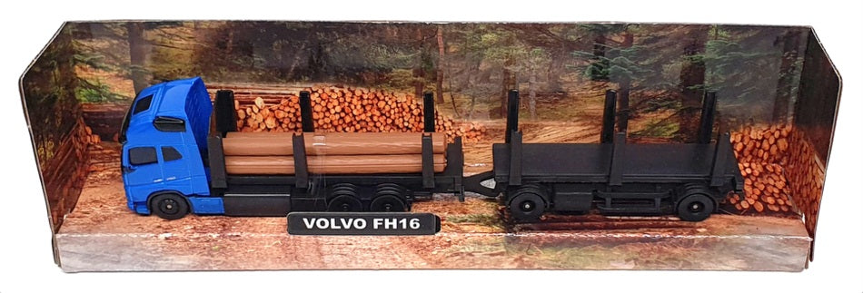 Maisto 11682 - Volvo FH16 Double Trailer With Logs - Blue