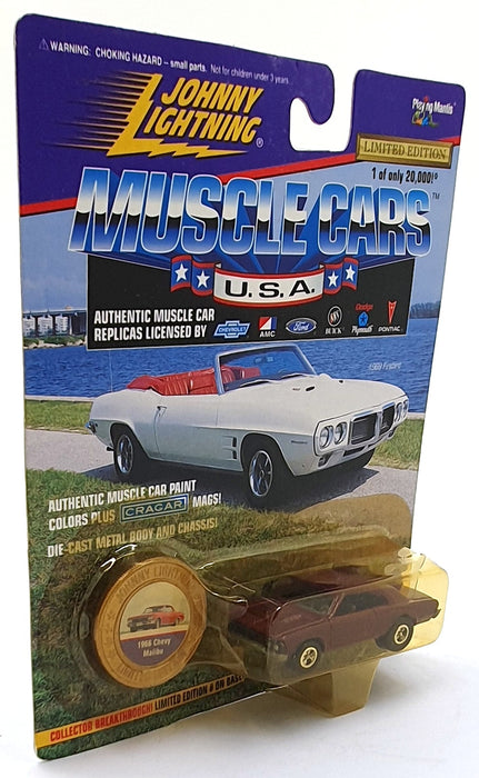 Johnny Lightning 1/64 Scale 202-02 - Muscle Cars 1966 Chevy Malibu - D. Red