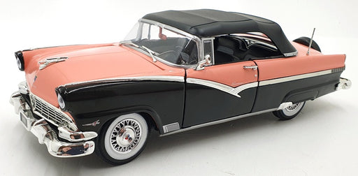 Auto World 1/18 Scale AMM1270 - 1956 Ford Fairlane Sunliner - Pink/Black