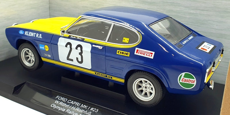 Model Car Group 1/18 Scale Diecast MCG18296R Ford Capri MK I #23 Olympia 1972