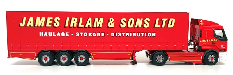 Corgi 1/50 Scale 75606 - Renault Curtainside Truck & Trailer James Irlam - Red