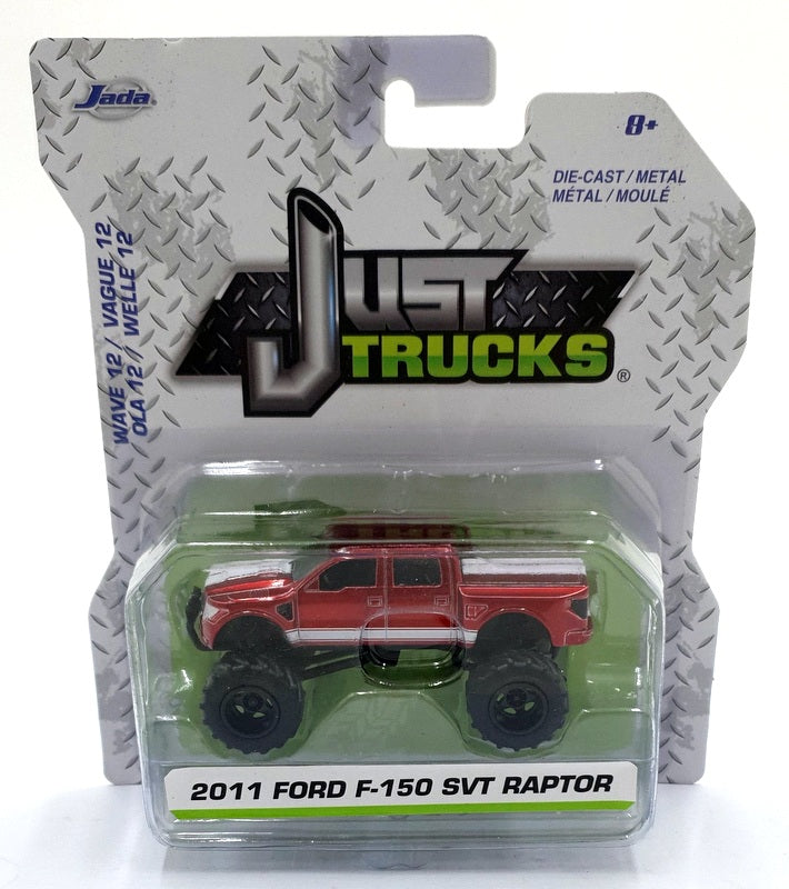Jada Just Trucks 1/64 Scale 14020 2011 Ford F-150 SVT Raptor - Met. Red/ White