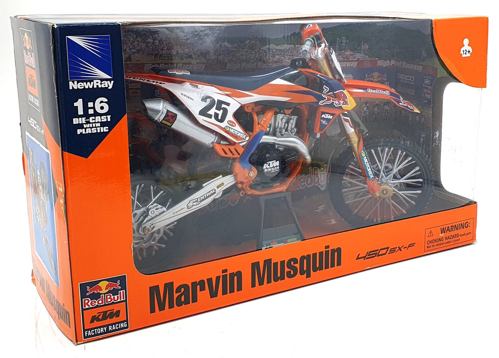 NewRay 1/6 Scale 49633 - KTM 450 SX-F Motorbike #25 Marvin Musquin