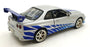 Ertl 1/18 Scale DC13126A Fast And Furious 2001 Nissan Skyline R34 Silver/Blue 
