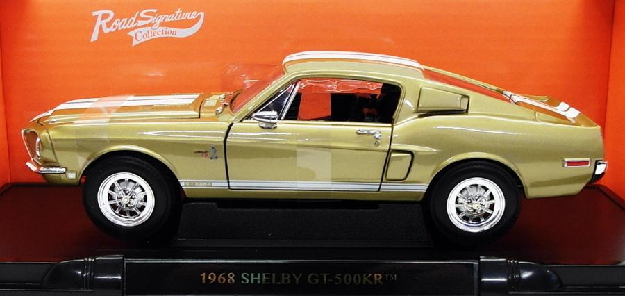 Road Signature 1/24 Scale Model Car 92168 - 1968 Shelby GT-500KR - Gold
