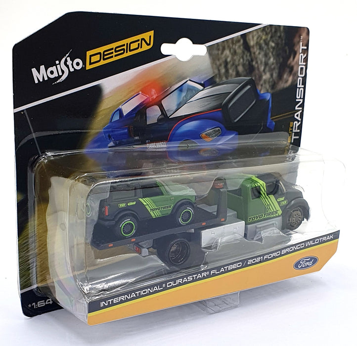 Maisto 1/64 Scale Diecast 15055 Durastar Flatbed/ 2021 Ford Bronco Wildtrak