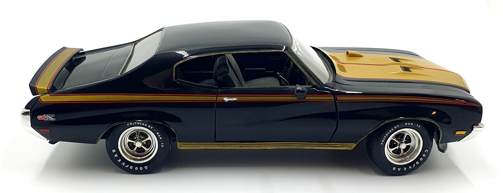Ertl 1/18 Scale Diecast 15126B - 1971 Buick GSX - Black/Gold