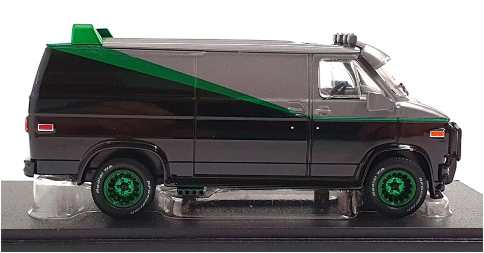 Greenlight 1/43 Scale Diecast 86515 - The A-Team 1983 GMC Van Silver/Black/Green