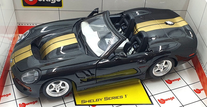 Burago 1/18 Scale Diecast 3323 - Shelby Series 1  -Black/Gold