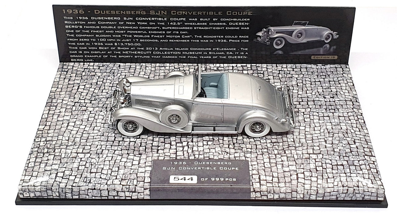 Minichamps 1/43 Scale 437 150330 - 1936 Duesenberg SJN Conv. Coupe - Silver