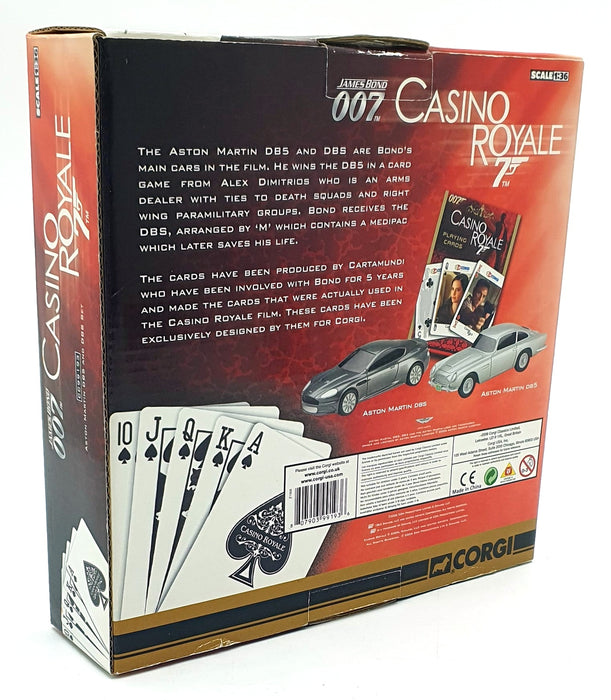 Corgi 1/36 Scale 99193 - Aston Martin DB5 and DBS Set Official 007 Playing Cards