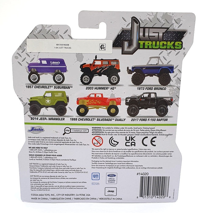 Jada Just Trucks 1/64 Scale 14020 - 1973 Ford Bronco - Blue/Silver