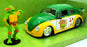 Jada 1/24 Scale Diecast 81439 - TMNT Michelangelo & 1959 Volkswagen Drag Beetle