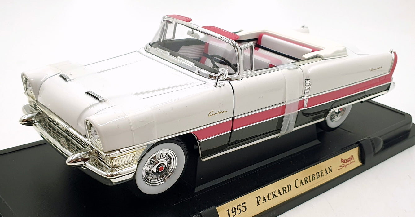 Road Signature 1/18 Scale Diecast 92618 - 1955 Packard Caribbean White Pink