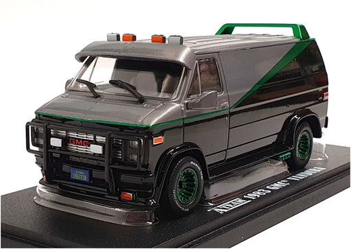 Greenlight 1/43 Scale Diecast 86515 - The A-Team 1983 GMC Van Silver/Black/Green
