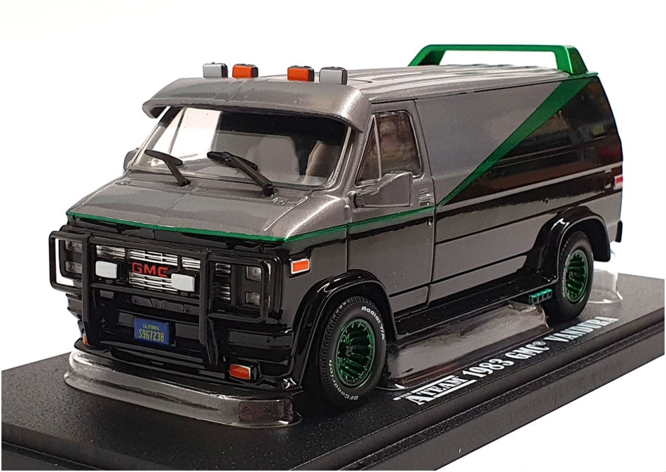 Greenlight 1/43 Scale Diecast 86515 - The A-Team 1983 GMC Van Silver/Black/Green