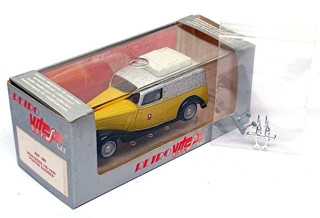 Vitesse 1/43 Scale 293 - Mercedes Benz 170 Van Postes Suisses - Yellow/Silver