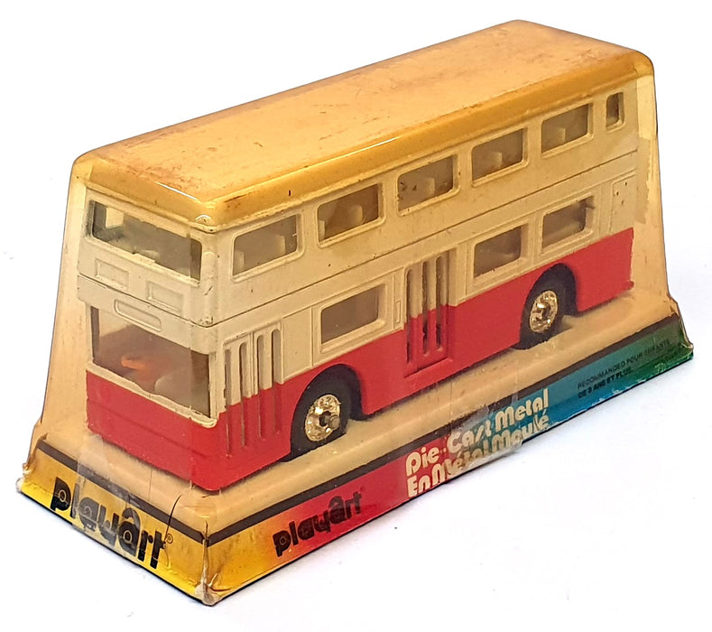 Playart 12cm Long Diecast 7966 - Double Deck Bus - White/Red