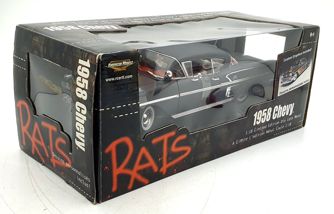 Ertl 1/18 Scale Diecast 33706 - 1958 Chevy Rats Custom Graphics - Matt Grey